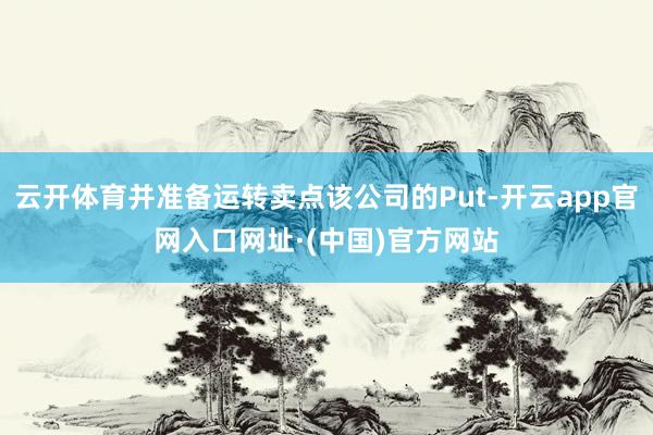 云开体育并准备运转卖点该公司的Put-开云app官网入口网址·(中国)官方网站
